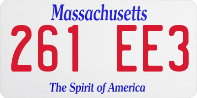 MA license plate 261EE3