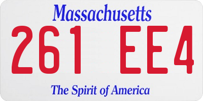 MA license plate 261EE4