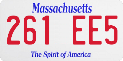 MA license plate 261EE5