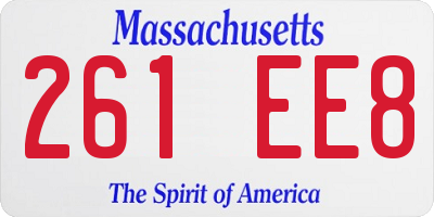 MA license plate 261EE8