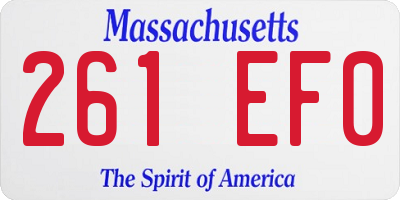 MA license plate 261EF0
