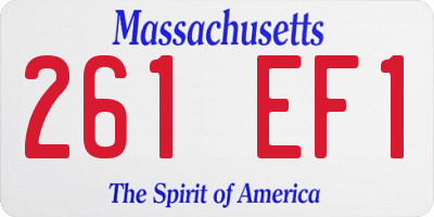 MA license plate 261EF1