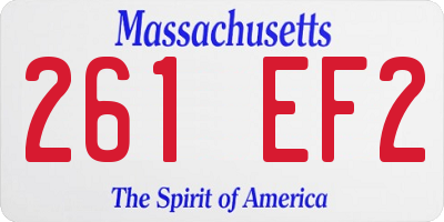 MA license plate 261EF2