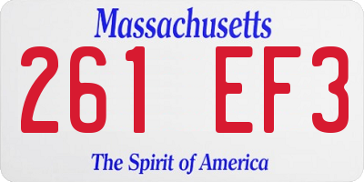 MA license plate 261EF3