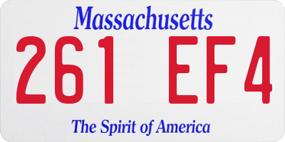 MA license plate 261EF4