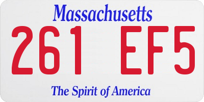 MA license plate 261EF5