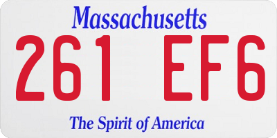 MA license plate 261EF6