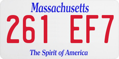MA license plate 261EF7