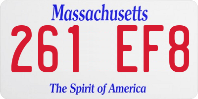 MA license plate 261EF8