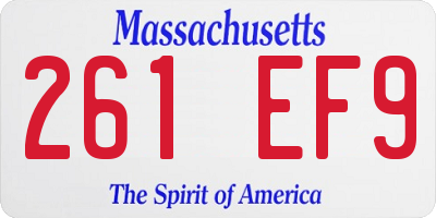 MA license plate 261EF9