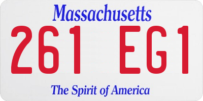 MA license plate 261EG1