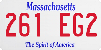 MA license plate 261EG2