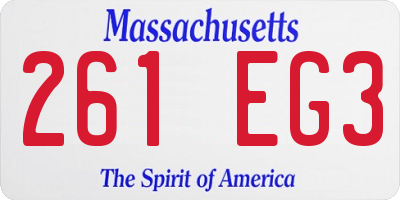 MA license plate 261EG3