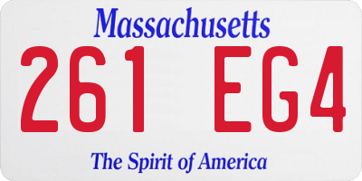 MA license plate 261EG4