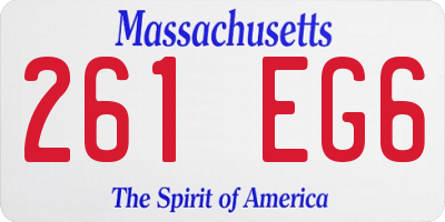 MA license plate 261EG6