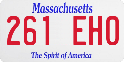 MA license plate 261EH0