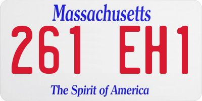 MA license plate 261EH1