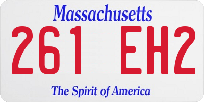 MA license plate 261EH2