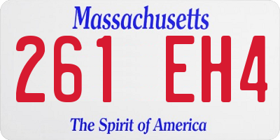 MA license plate 261EH4