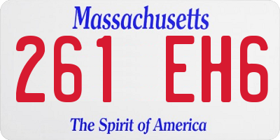 MA license plate 261EH6
