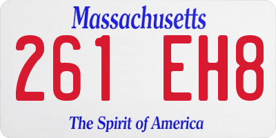 MA license plate 261EH8