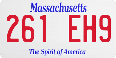 MA license plate 261EH9