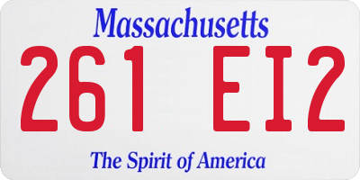 MA license plate 261EI2