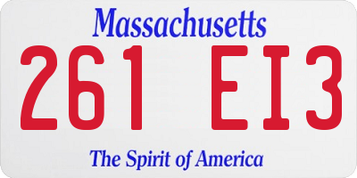 MA license plate 261EI3