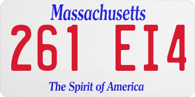 MA license plate 261EI4