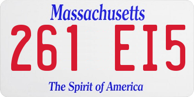 MA license plate 261EI5