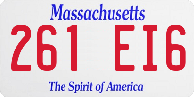 MA license plate 261EI6