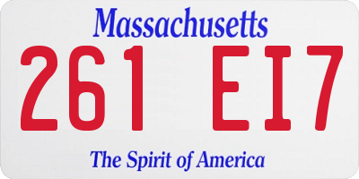 MA license plate 261EI7
