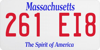 MA license plate 261EI8