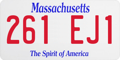 MA license plate 261EJ1