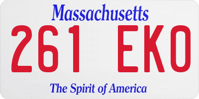 MA license plate 261EK0