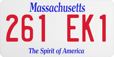 MA license plate 261EK1