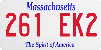 MA license plate 261EK2