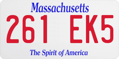 MA license plate 261EK5