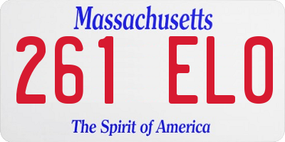 MA license plate 261EL0