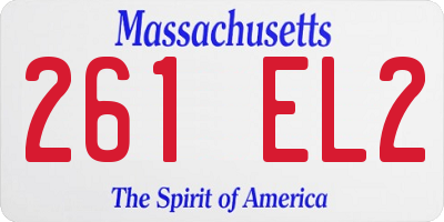 MA license plate 261EL2