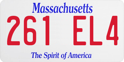 MA license plate 261EL4
