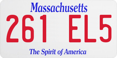 MA license plate 261EL5