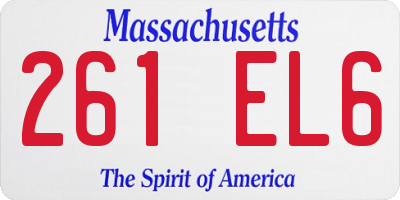 MA license plate 261EL6