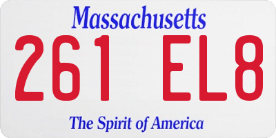 MA license plate 261EL8
