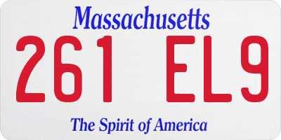 MA license plate 261EL9