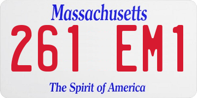 MA license plate 261EM1