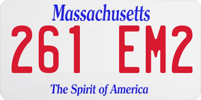MA license plate 261EM2
