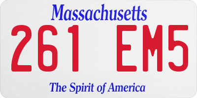 MA license plate 261EM5