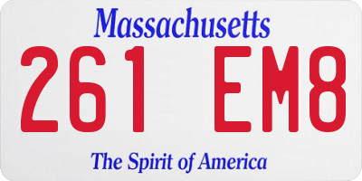 MA license plate 261EM8
