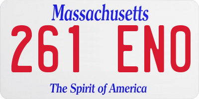 MA license plate 261EN0